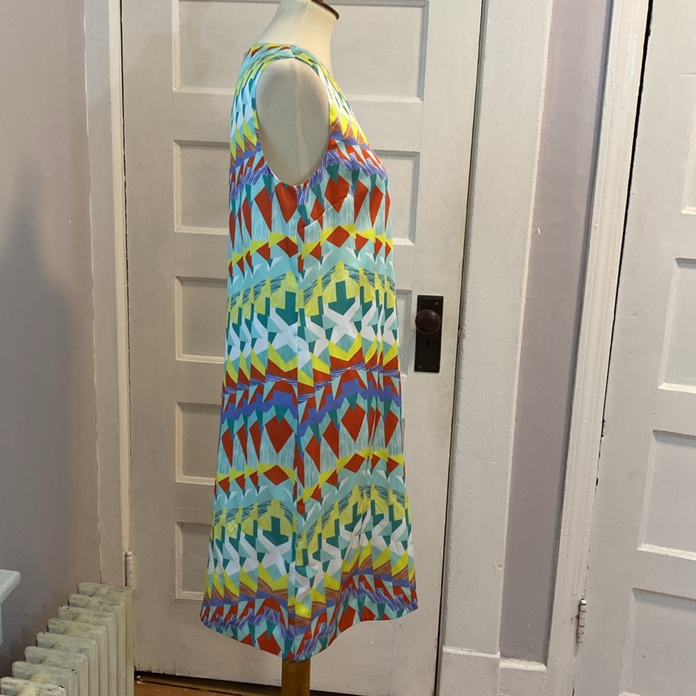 M by Missoni Geometric Print Abstract Sleeveless Shift Dress, Size 8 - Picture 8 of 14